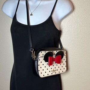 Disney x Kate Spade Minnie Mouse Polka Dot with Red Bow crossbody bag